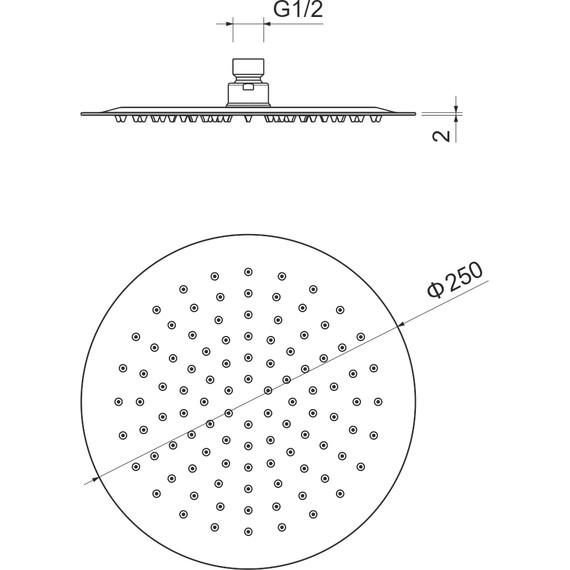Верхний душ Aquatek 250x250 AQ2073BGM, оружейная сталь фото 10