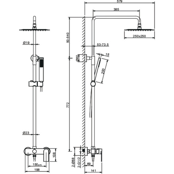 Душевая стойка Aquatek Лира AQ2465CR, Цвет производителя: хром - 3 Душевая стойка Aquatek Лира AQ2465CR, Цвет производителя: хром фото 3
