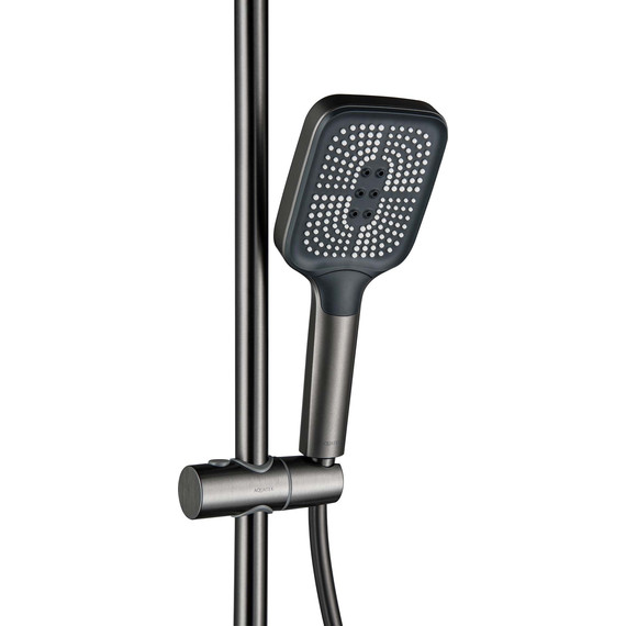 Душевая стойка Aquatek Поларис AQ3040BGM (с гигиеническим душем) чёрный хром шлифованный, Цвет производителя: оружейная сталь фото 10