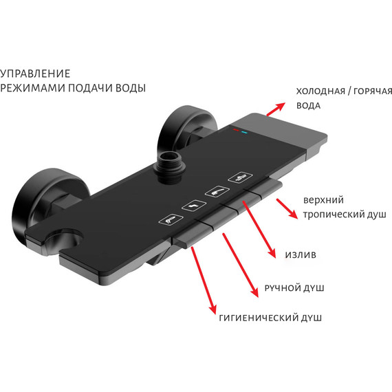 Душевая стойка Aquatek Поларис AQ3040CR (с гигиеническим душем), Цвет производителя: хром фото 2