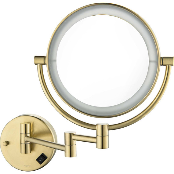 Зеркало косметическое настенное Aquatek AQ4912BG, цвет золото шлифованное фото 5