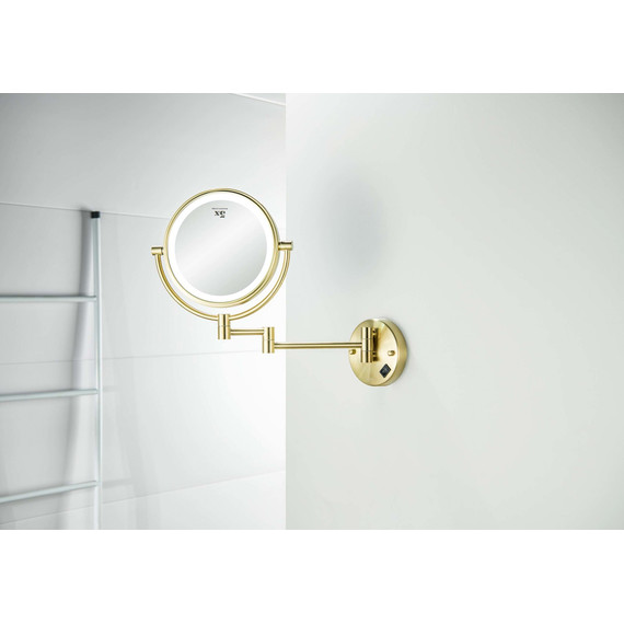 Зеркало косметическое настенное Aquatek AQ4912BG, цвет золото шлифованное фото 7