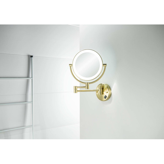 Зеркало косметическое настенное Aquatek AQ4912BG, цвет золото шлифованное фото 8