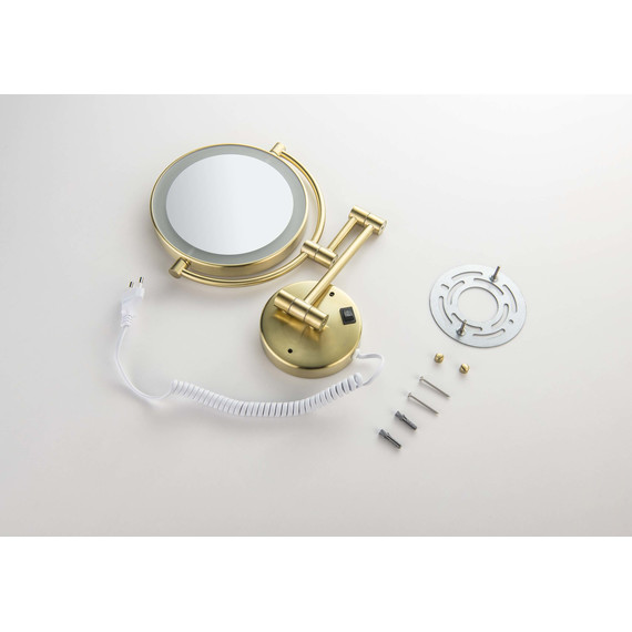 Зеркало косметическое настенное Aquatek AQ4915BG, цвет золото шлифованное фото 3