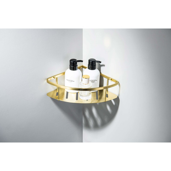 Полка угловая Aquatek AQ4926BG, цвет золото шлифованное - 6 Полка угловая Aquatek AQ4926BG, цвет золото шлифованное фото 6