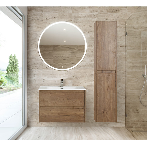 Пенал подвесной BelBagno KRAFT-1600-2A-SC-RT-L 35 см, левый, Rovere Tabacco фото 4