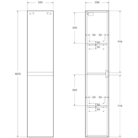 Пенал подвесной BelBagno KRAFT-1600-2A-SC-RT-L 35 см, левый, Rovere Tabacco фото 5