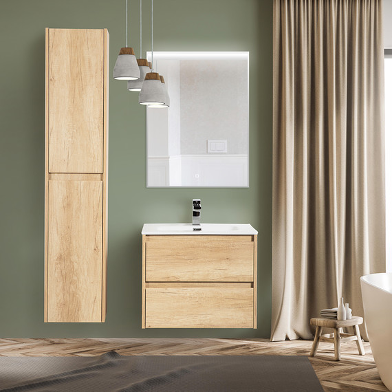 Пенал подвесной BelBagno KRAFT-1600-2A-SC-RNN-L 33 см, Rovere Nebrasca Nature фото 6
