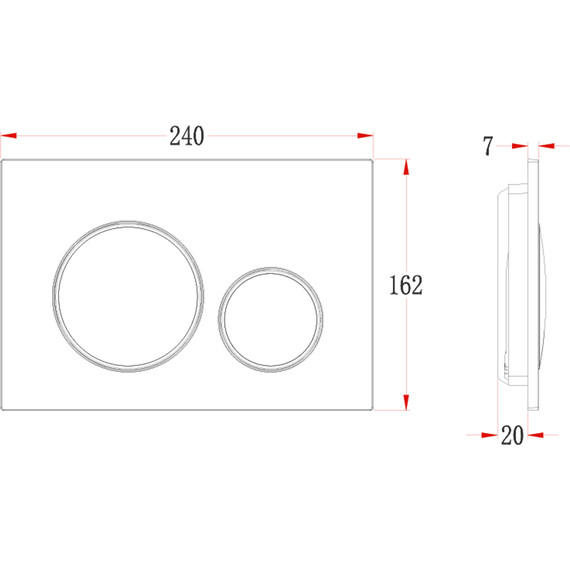 Кнопка смыва Veconi Flush FLV10-B, чёрный матовый фото 2