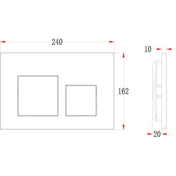 Кнопка смыва Veconi Flush FLV4-C, хром глянцевый фото 2