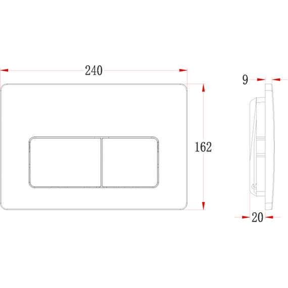 Кнопка смыва Veconi Flush FLV5-B, чёрный матовый фото 2