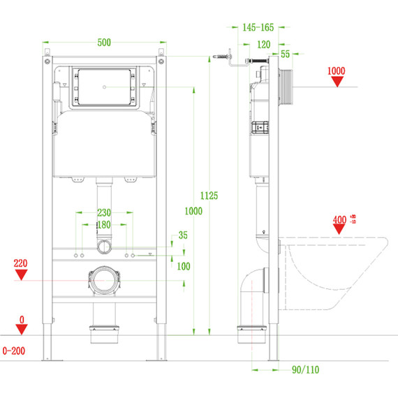 Инсталляция для подвесного унитаза Veconi Frame VF600 фото 2