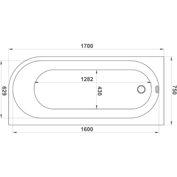 Ванна акриловая Bas Веста 170x75 R фото 6