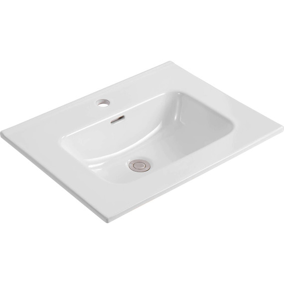 Тумба подвесная с раковиной Aquatek 60 см AQ77060-MW, белый матовый фото 6