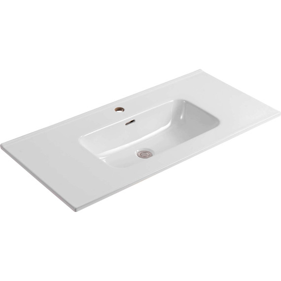 Тумба подвесная с раковиной-столешницей Aquatek 100 см AQ77100-LG, серый туман фото 4