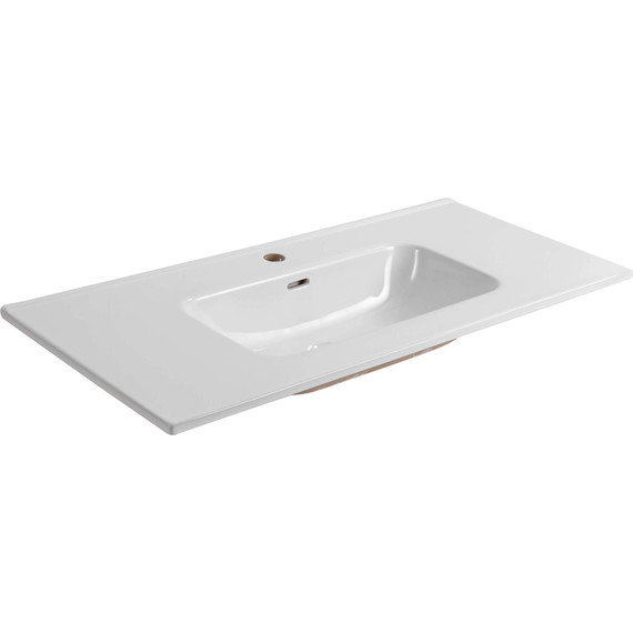 Тумба подвесная с раковиной-столешницей Aquatek 100 см AQ77100-GS, шалфей зеленый фото 5