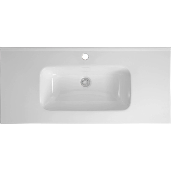 Тумба подвесная с раковиной-столешницей Aquatek 100 см AQ77100-MG, серый матовый фото 7