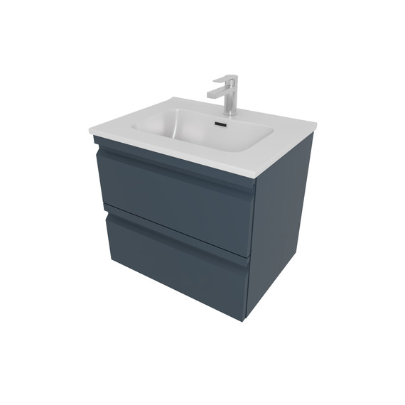 Тумба подвесная с раковиной Aquatek 60 см AQ77060-MG, серый матовый фото 