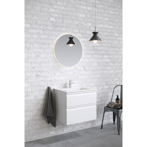 Тумба подвесная с раковиной Aquatek 60 см AQ77060-MW, белый матовый фото 4