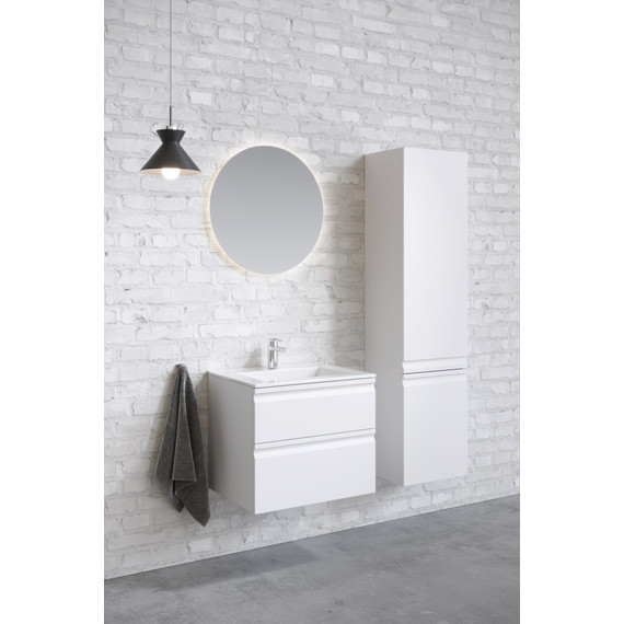 Тумба подвесная с раковиной Aquatek 60 см AQ77060-MW, белый матовый фото 5