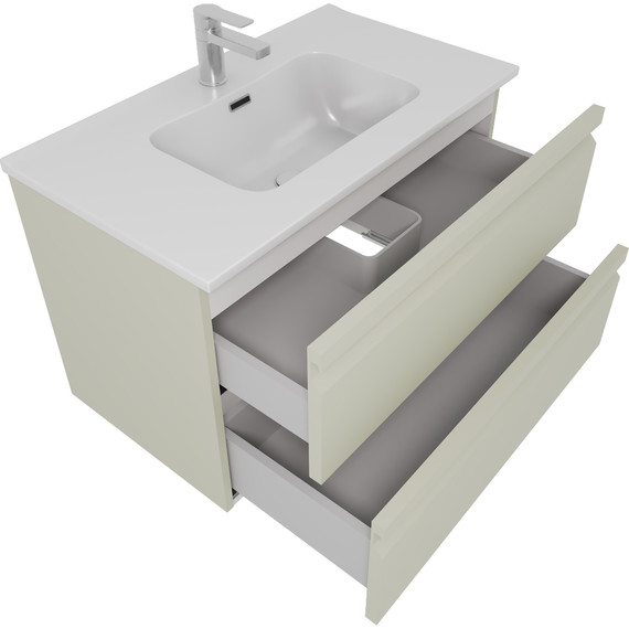 Тумба подвесная с раковиной-столешницей Aquatek 80 см AQ77080-GS, шалфей зеленый - 2 Тумба подвесная с раковиной-столешницей Aquatek 80 см AQ77080-GS, шалфей зеленый фото 2