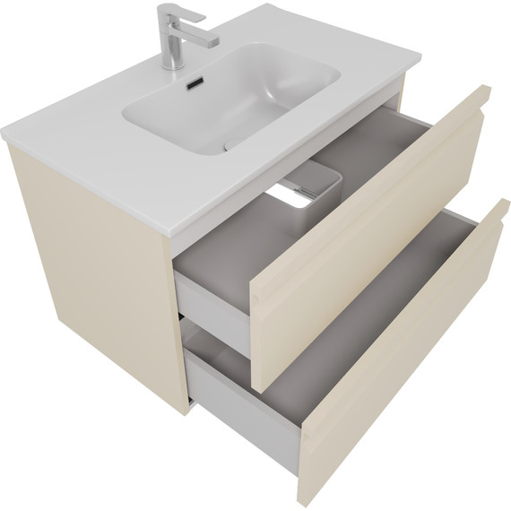 Тумба подвесная с раковиной-столешницей Aquatek 80 см AQ77080-LC, капучино светлый - 2 Тумба подвесная с раковиной-столешницей Aquatek 80 см AQ77080-LC, капучино светлый фото 2