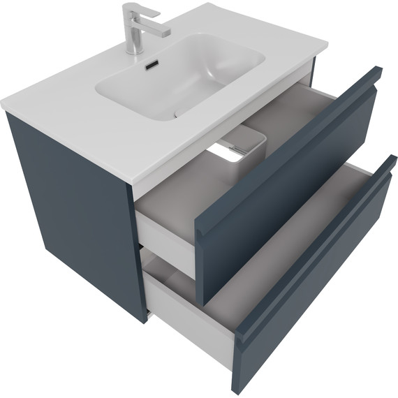 Тумба подвесная с раковиной-столешницей Aquatek 80 см AQ77080-MG, серый матовый - 2 Тумба подвесная с раковиной-столешницей Aquatek 80 см AQ77080-MG, серый матовый фото 2