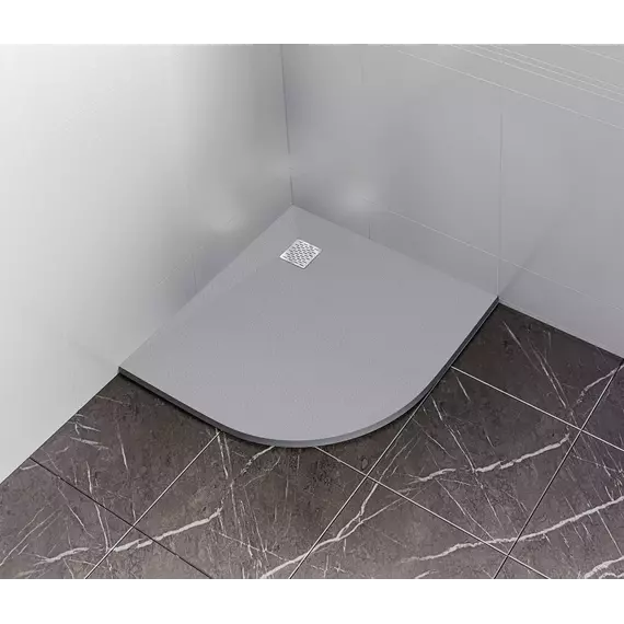 Каменный поддон Bas Essentia 100x100 см, графит (полукруглый) фото 4