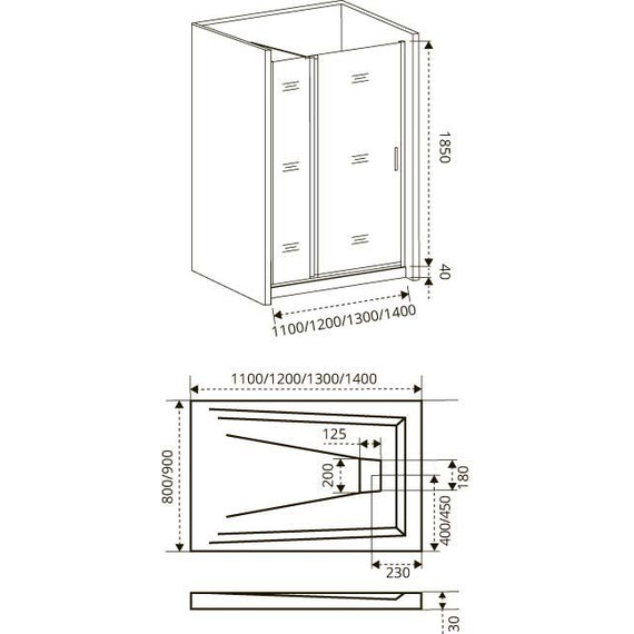 Душевая дверь Bas Fantasy WTW-110-С-CH 110 см, хром/прозрачное - 4 Душевая дверь Bas Fantasy WTW-110-С-CH 110 см, хром/прозрачное фото 4