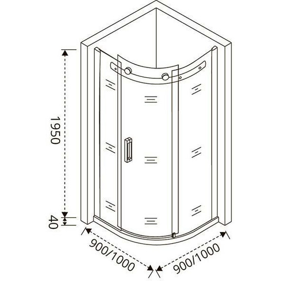 Душевое ограждение Bas Galaxy R-100-C-B 100x100 см, чёрный/прозрачное фото 4