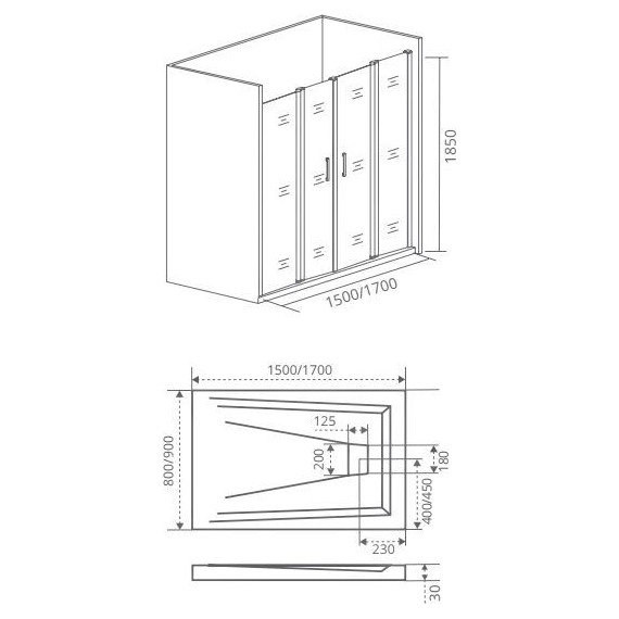 Душевая дверь Bas Infinity WTW-TD-160-C-CH 160 см, хром/прозрачное - 2 Душевая дверь Bas Infinity WTW-TD-160-C-CH 160 см, хром/прозрачное фото 2