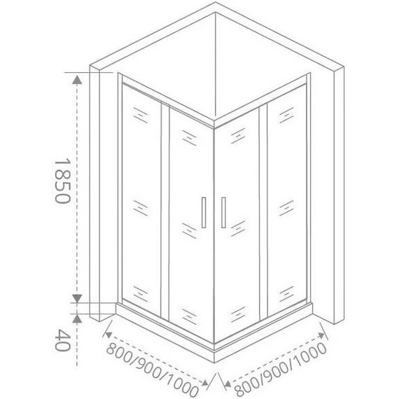 Душевое ограждение Bas Latte CR-120-90-G-WE 120x90 см, хром/матовое фото 2