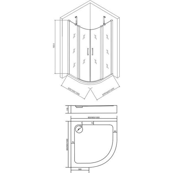 Душевое ограждение Bas Pandora R-120-C-CH 120x80 см, хром/прозрачное - 4 Душевое ограждение Bas Pandora R-120-C-CH 120x80 см, хром/прозрачное фото 4