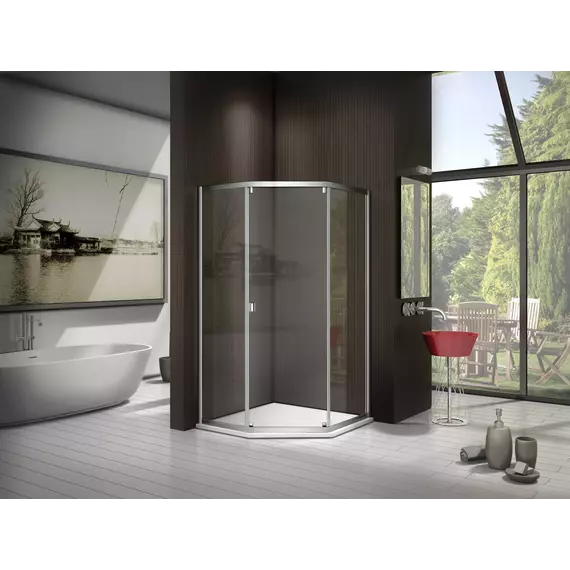 Душевое ограждение Bas Infinity SHW-90-C-CH 90x90 см, хром/прозрачное фото 