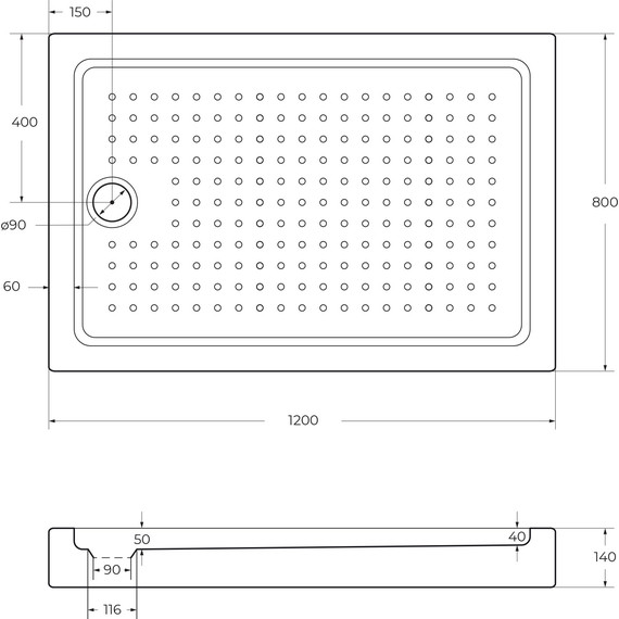 Акриловый поддон Cezares TRAY-A-AH-120/80-15-W0 120х80 см - 2 Акриловый поддон Cezares TRAY-A-AH-120/80-15-W0 120х80 см фото 2