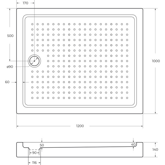 Акриловый поддон Cezares TRAY-A-AH-120/100-15-W 120х100 см - 3 Акриловый поддон Cezares TRAY-A-AH-120/100-15-W 120х100 см фото 3