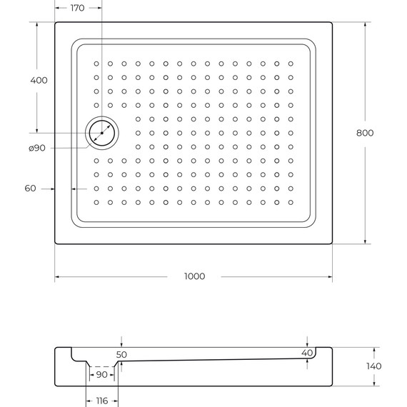 Акриловый поддон Cezares TRAY-A-AH-100/80-15-W 100х80 см фото 3