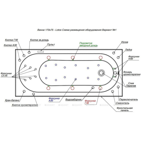 Ванна акриловая Aquanet Lotos 170х75 см 311882 (в комплекте каркас) фото 18