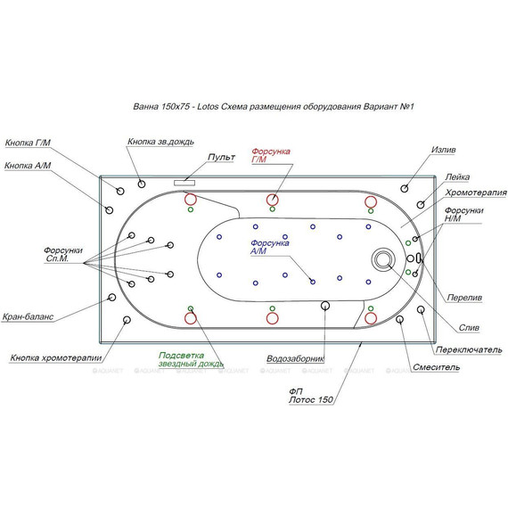 Ванна акриловая Aquanet Lotos 150х75 см 336532 (в комплекте каркас) фото 19