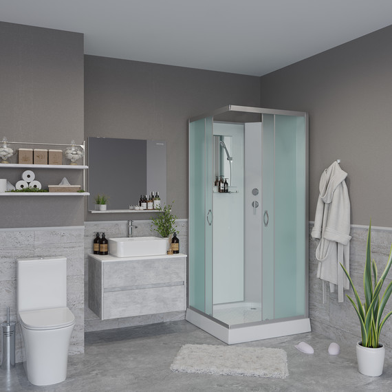 Душевая кабина Niagara 90x90 см NG-1101-14BK, серебро/матовое фото 3