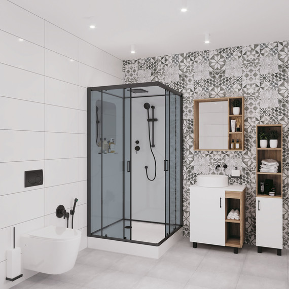 Душевая кабина Niagara 100x100 см 69020134QBLACK, чёрный/тонированное - 2 Душевая кабина Niagara 100x100 см 69020134QBLACK, чёрный/тонированное фото 2