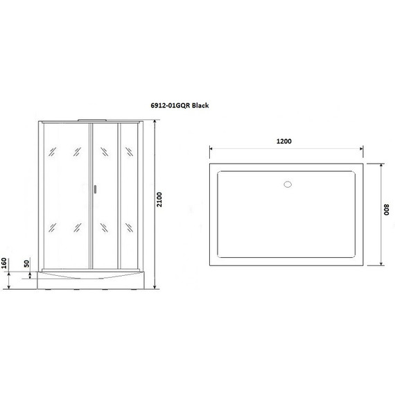 Гидробокс Niagara 120x80 см 69120134GQRBLACK, чёрный/тонированное - 3 Гидробокс Niagara 120x80 см 69120134GQRBLACK, чёрный/тонированное фото 3