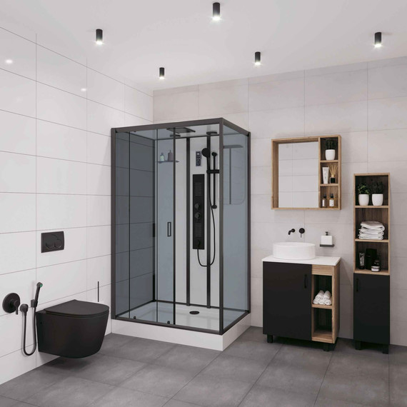 Гидробокс Niagara 120x80 см 69120134GQRBLACK, чёрный/тонированное - 2 Гидробокс Niagara 120x80 см 69120134GQRBLACK, чёрный/тонированное фото 2