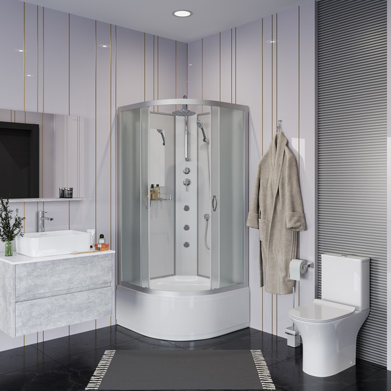 Гидробокс Niagara 90x90 см 23081424BKTG, серебро/матовое фото 3