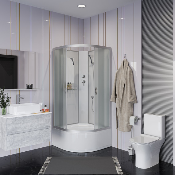 Душевая кабина Niagara 90x90 см NG-2308-14BK, серебро/матовое фото 3