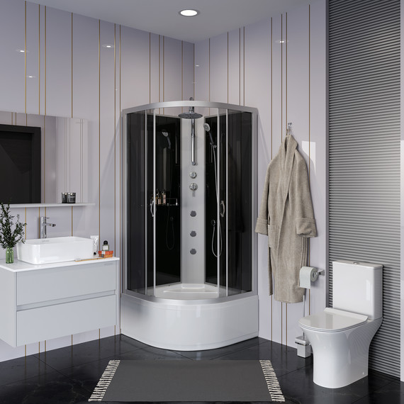 Гидробокс Niagara 80x80 см 25071434BKTG, серебро/тонированное - 3 Гидробокс Niagara 80x80 см 25071434BKTG, серебро/тонированное фото 3