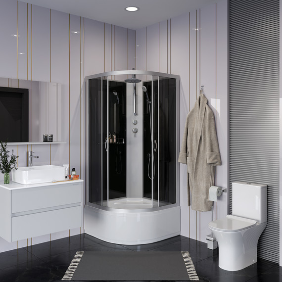 Душевая кабина Niagara 80x80 см NG-2507-14BKT, серебро/тонированное фото 3