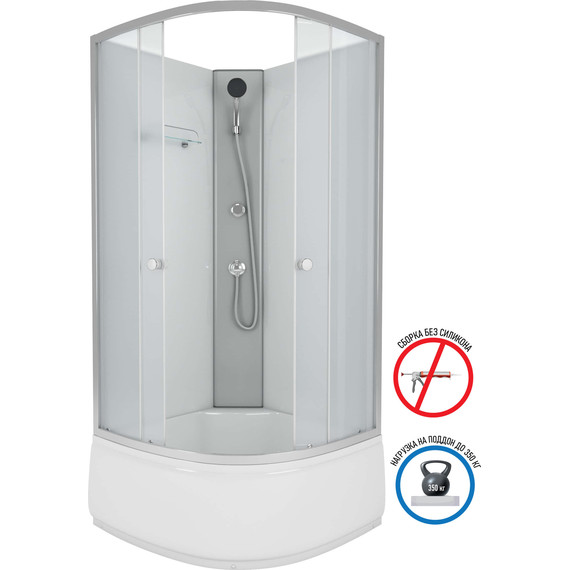Душевая кабина Niagara 90x90 см E90/40/MT/BK, хром/матовое фото 