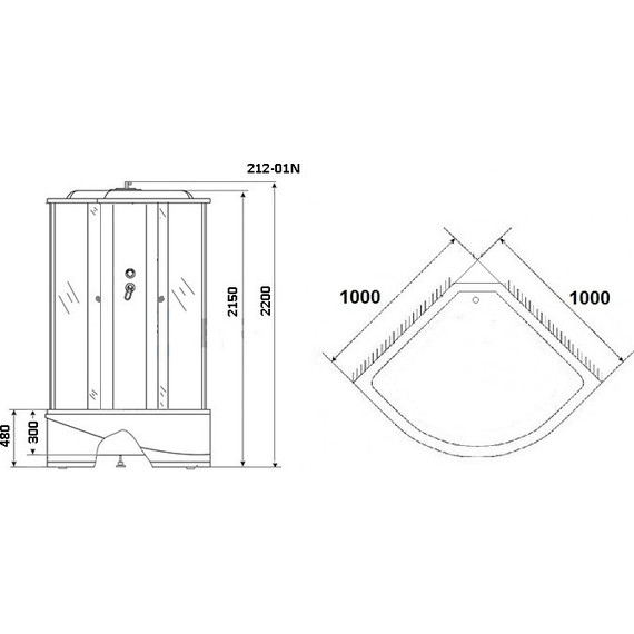 Гидробокс Niagara 100x100 см 2120134N, чёрный/тонированное фото 2