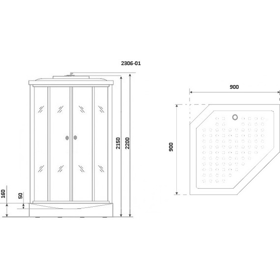 Душевая кабина Niagara 90x90 см 23060154, белый/узор фото 2